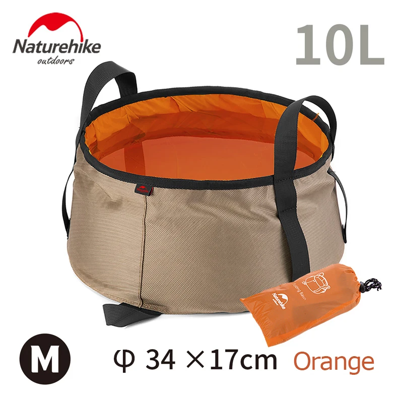 10L Orange NatureHike NH18L010-P складной умывальник ведро умывальник Кемпинг воды горшок мешок контейнер для автомобиля Рыбалка - Цвет: 10L Orange