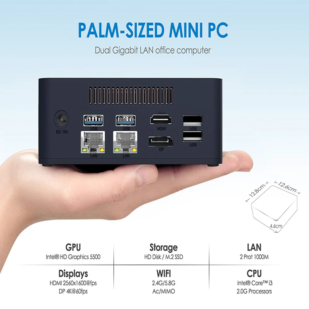 Beelink L55 Мини ПК Windows10 i3-5005U двухъядерный 2,0 ГГц Intel 8 Гб 256 ГБ/512 ГБ Bletooth 4,0 LAN RJ45 1000 м USB 3,0 телеприставка