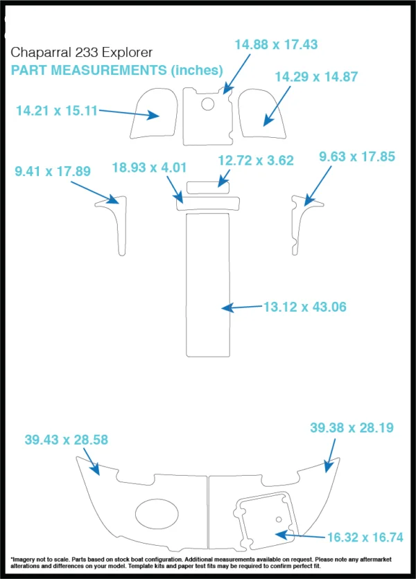 Chaparral 233 Explorer плавающий шаг и коврик для кокпита лодка EVA Тиковый настил 1/" 6 мм