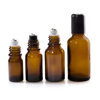 

18mm amber essential oil glass roll on ball bottle in 5ml 10ml 15ml 20ml 30ml 50ml 100ml glass roller bottles for massage oil