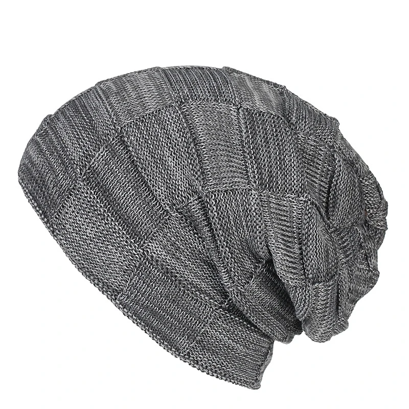 Зимние женские шапочки Skullies, мужские вязаные бархатные толстые шапки, теплые мягкие унисекс полосатые клетчатые уличные повседневные шапочки
