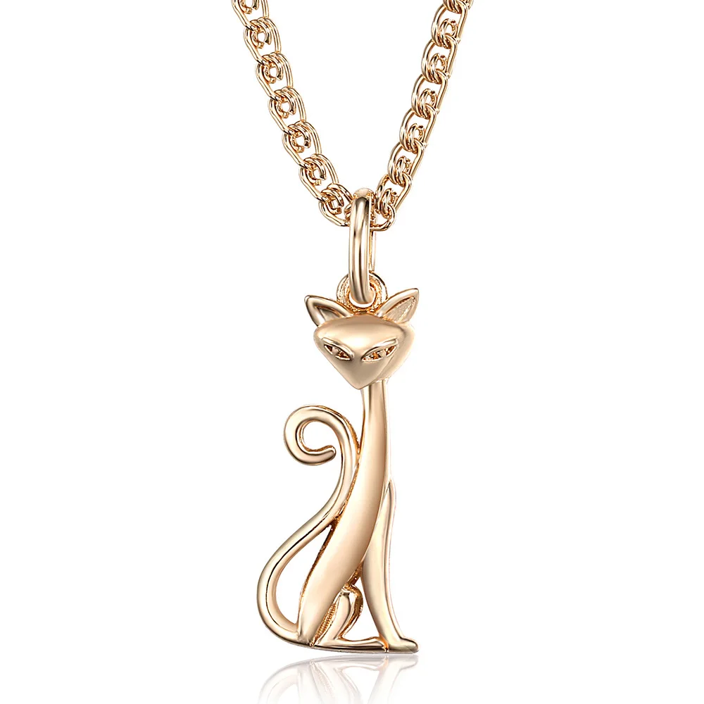 Ожерелье Davieslee, Подвеска для женщин и девушек, 3 мм, 585 розовое золото, цепочка в виде змеи, кулон в виде лисы, модное ювелирное изделие, подарок, 20 дюймов, DGP400