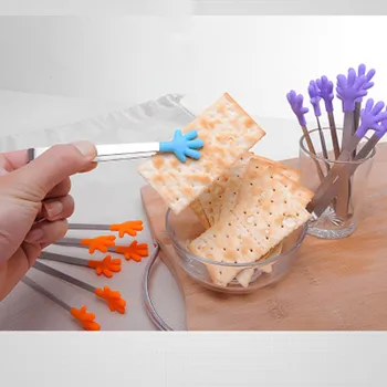 

13.2x2.1cm New Small Palm Silicone Clip Non Slip Stainless Steel Mini Food Ice Square Suger BBQ Tongs Kitchen Accessories