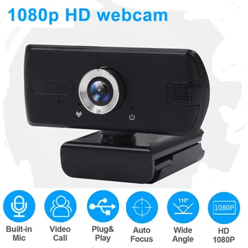 

HD 1920x1080 Webcam With Built-in Mic Auto-focus Webcams For Desktop Computer Laptop Gaming Video Calling