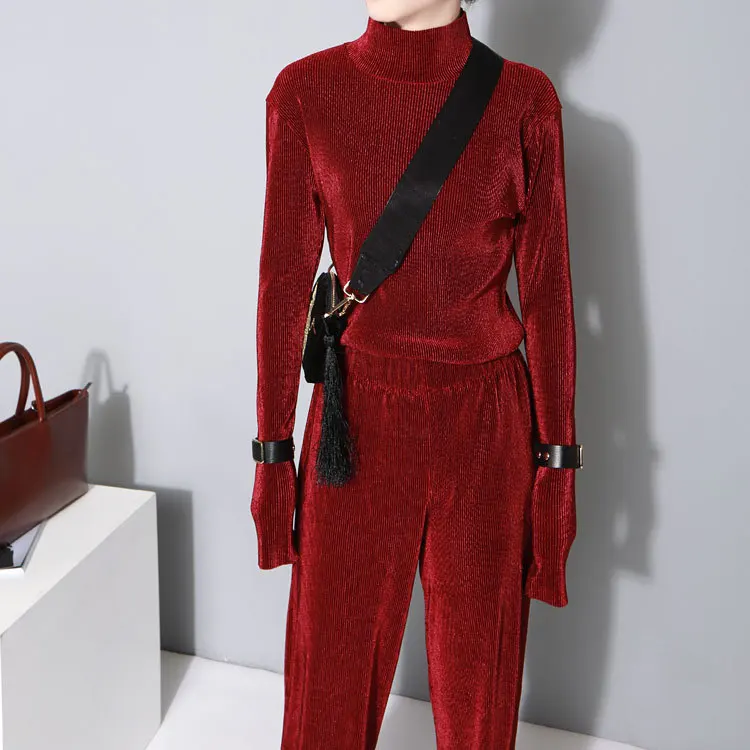 SuperAen Autumn Women's New T Shirts Velvet Turtleneck Wild Fashion Ladies T Shirts Long-sleeved Solid Color Women Tops