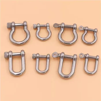 

Stainless steel D ring horseshoe buckle keychain hook belt key bag leather craft diy handmade part