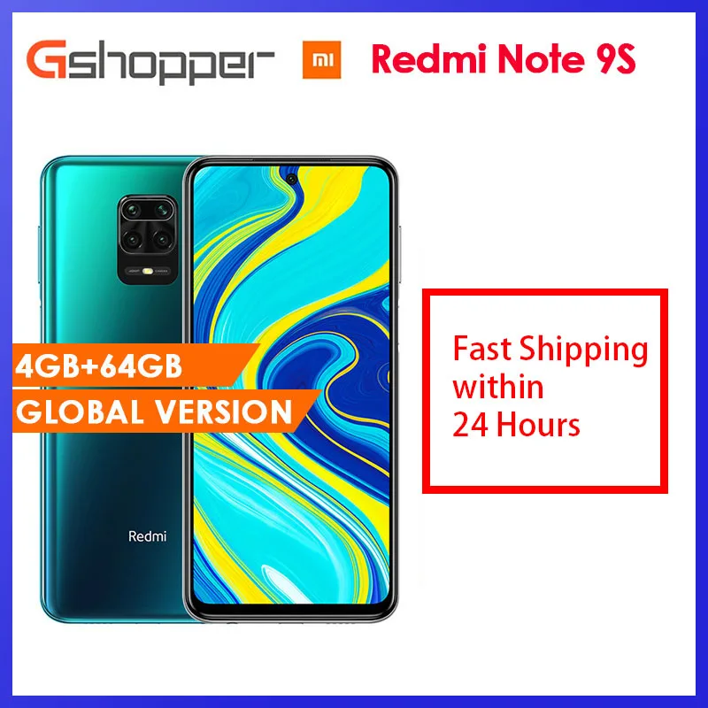 

Global Version Xiaomi Redmi Note 9S 4GB 64GB smartphone Snapdragon 720G Octa core 5020 mAh 48MP Quad Camera Note 9 S