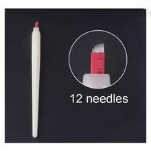 Lamina микроблейдинг tebori 7/12/14CF 18 U форма одноразовые ручные татуировки бровей ручка 18U иглы, лезвия для ручной работы Microblade ручка