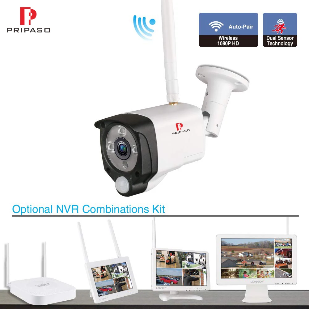 

Pripaso Surveillance ipcamera PIR 1080P WIFI Camera Exterior Wireless Outdoor Waterproof Security Bullet Camera Two-Way Audio