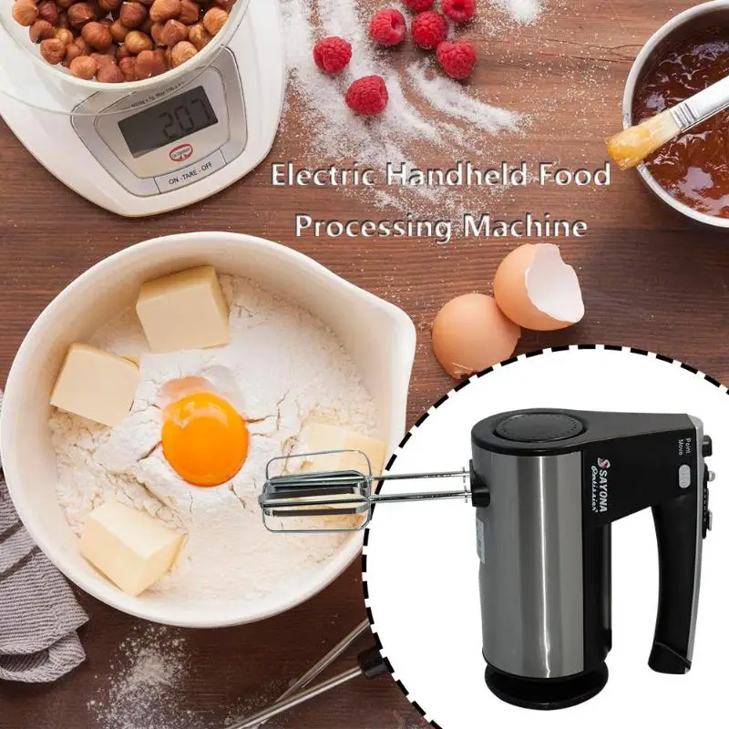 

10 Speeds Whisk Eggs Mixer Batter Beater Electrical Feeling Comfortable Easy to Dismantle and Wash Mini Handheld Food Blender