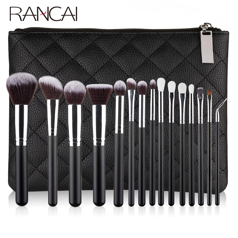Brushes-Set Case Makeup-Power-Brush Beauty-Tools Make-Up Professional RANCAI Synthetic-Hair