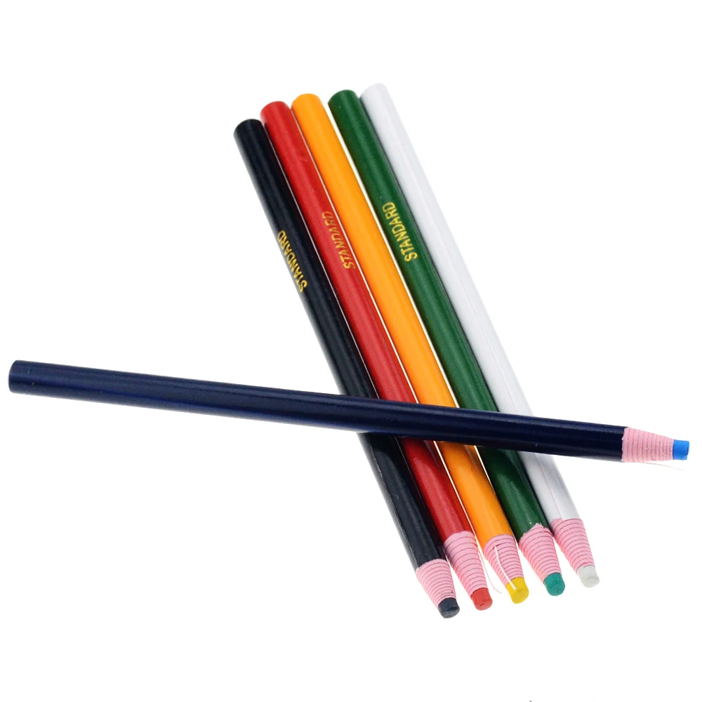 Lápiz de tiza para marca de costura, herramientas de marcado y trazado a  medida, lápiz de tela de costura de tiza de corte gratuito (6 piezas)
