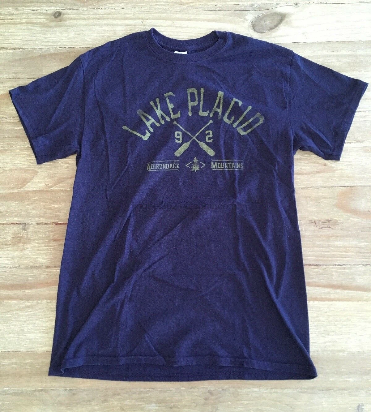 Озеро PLACID Адирондак горы синий отдых сувенир Футболка Мужская Средний | одежда