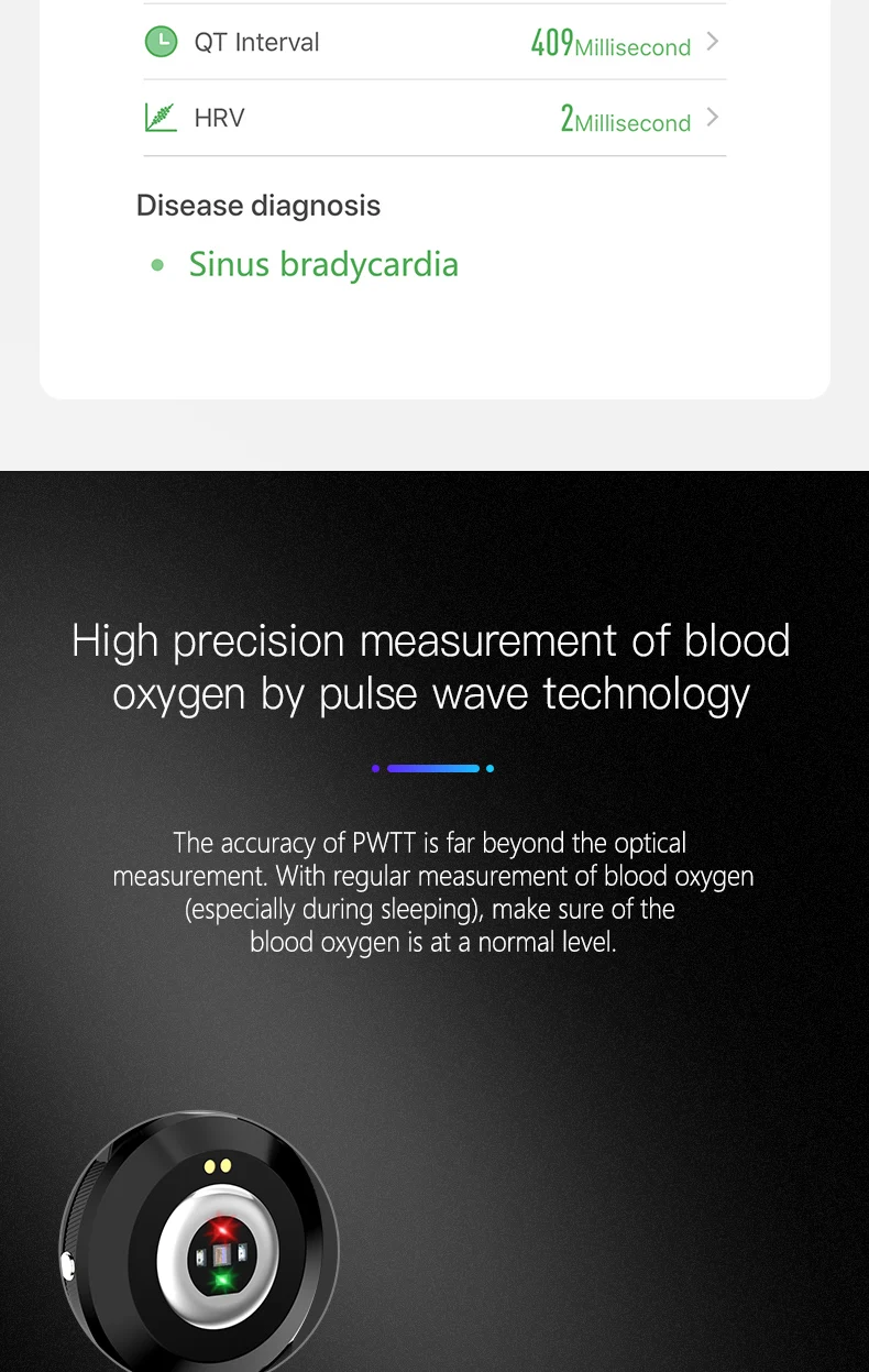 KaiHai ECG+ HRV+ SpO2 Смарт-часы, монитор для измерения уровня кислорода в крови, Смарт-часы, секундомер, будильник, обратный отсчет для android iphone