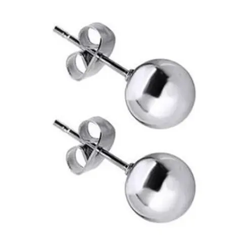 Steel Ear Post Stud Earrings For Women Men Jewelry Gold Silver Color Ball 2-8mm Dia Fashion Jewelry Wholesale, 1 Pair