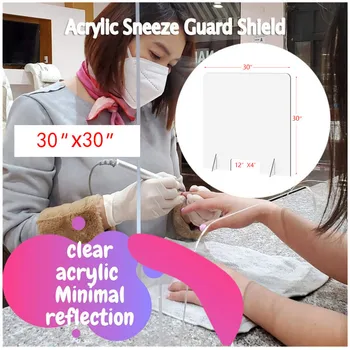 

top selling Clear Perfection Reception Side Sale Counter Sprayed UV Cut Transparent 30“X30“ Support Wholesale and Dropshipping
