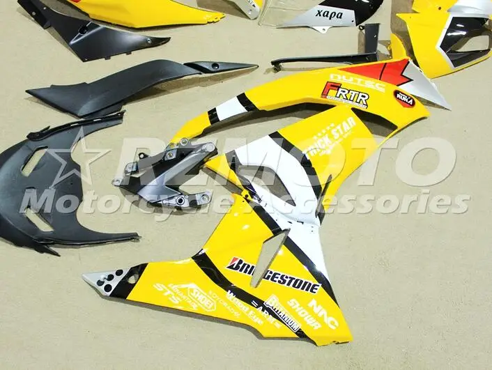 Литья под давлением ABS обтекатель комплект подходит для Kawasaki ZX6R 2009 2010 2011 2012 Обтекатели ZX-6R 09, 10, 11, 12, ниндзя 636 пользовательские желтый