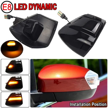 

2X For Ford S-Max 07-14 Kuga C394 08-12 C-Max 11-19 LED Dynamic Turn Signal Light Side Mirror Sequential Blinker Indicator Lamp