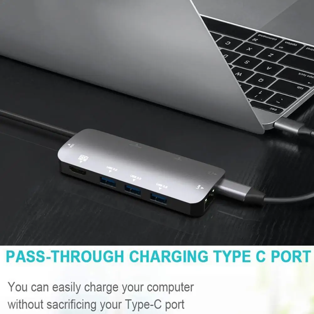 9 в 1 USB C концентратор USB C HDMI кабель type C к HDMI VGA разъем адаптер USB-C HDMI конвертер type-C Thunderbolt 3 док-станция