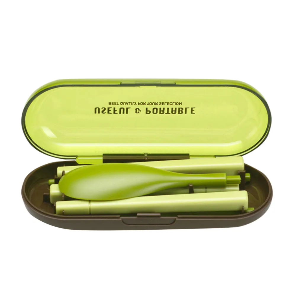 

A Set ABS Foldable Tableware Travel Work School Portable Spoon Fork Chopsticks Bento Lunch Tableware Kitchen Health Dinnerware