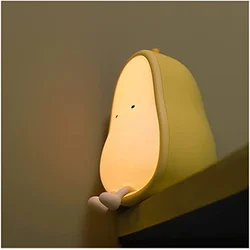 Lampe veilleuse en forme de poire en Silicone pour chambre à coucher, luminaire décoratif idéal pour une crèche, un bureau ou des collègues 
