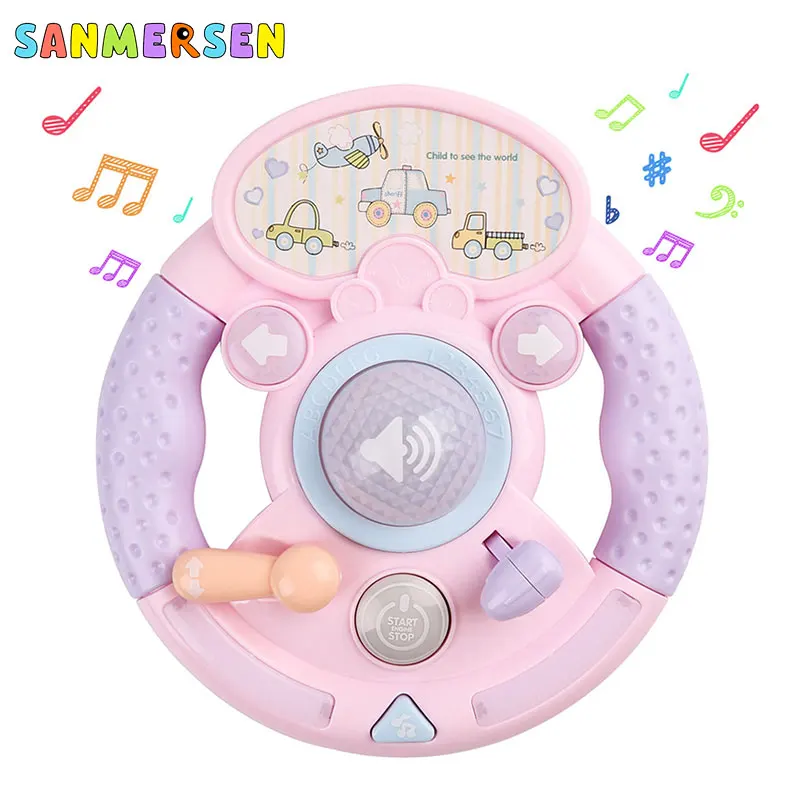 music and lighting Детская музыкальная лампа, игрушки, имитация руля, мигающая песня, Образовательные Игрушки для раннего развития, игрушки, модель для вождения ребенка, игрушки, подарки - Цвет: music and lighting