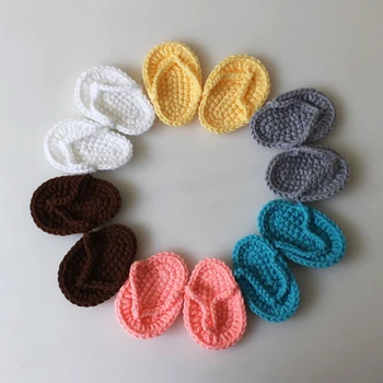 

2019 New Fashion Born Crochet Baby Slippers Baby Shoes Newborn Baby Girls Slippers 6 Colors Solid Color Knitting Baby Boy Shoes