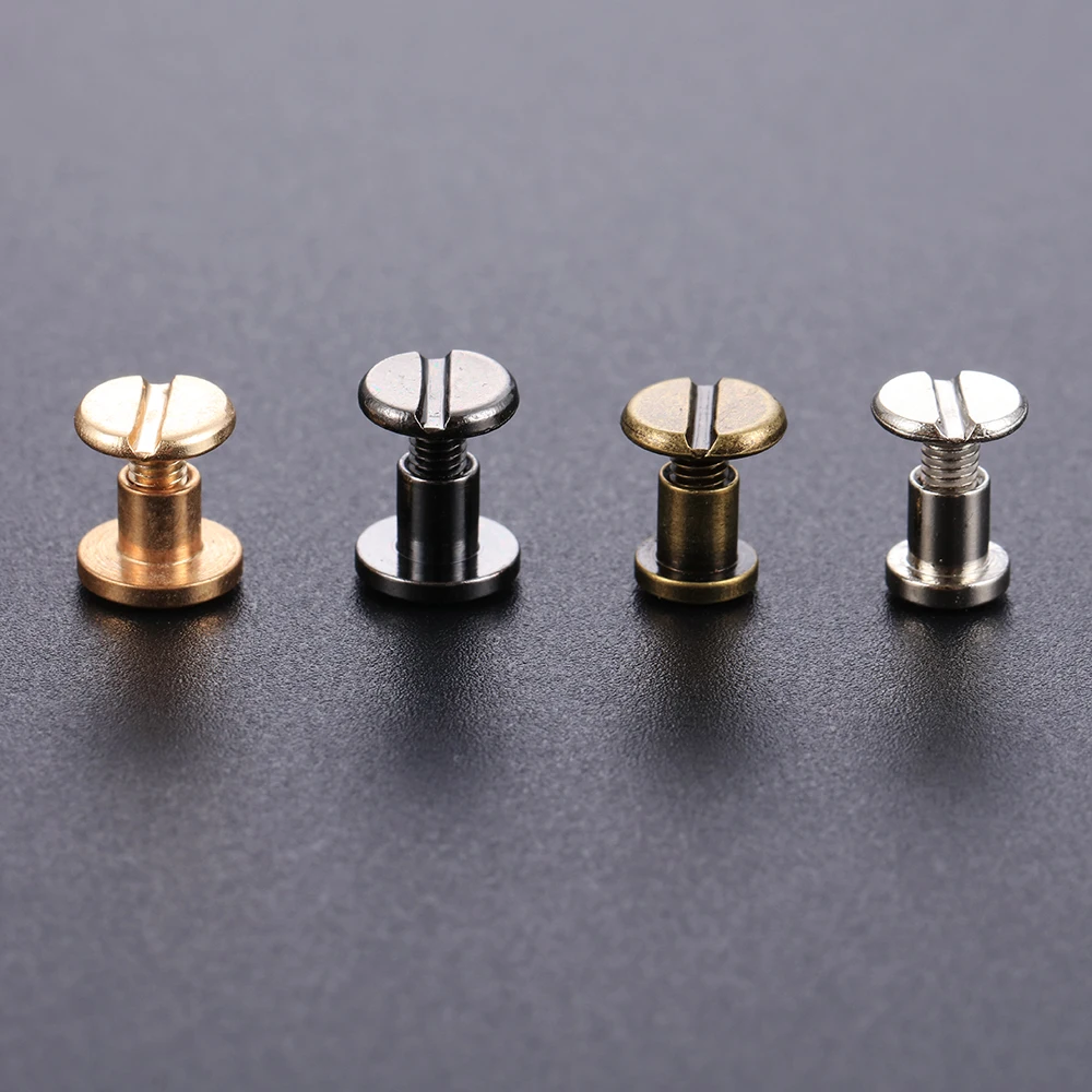Leather Craft Solid Nail Bolt Bookkeeping Round Head Screws Strap Rivets Screw For Luggage Craft Clothes/Bag/Shoes 20Pcs(10Sets)