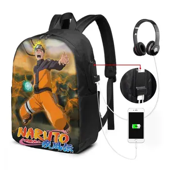 

Naruto Naruto Custom Japanese Anime Naruto Print Cartoon Image paiting USB Backpack 17 In