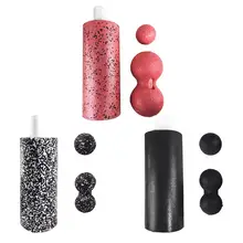 Массаж пена ролик синий Фитнес Пилатес Йога Колонка тренажерного зала оборудование Массажный мяч арахисовые шары комбинация