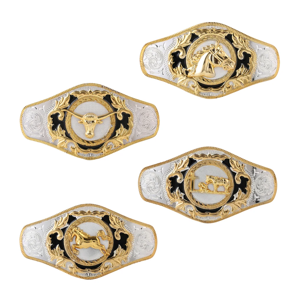 Western Cowboy Belt Buckle Bull American Rodeo Hip Hop Texas Metal Buckle