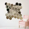 12pcs 3D Hexagon Bathroom Mirror Sticker Home Living Room Sofa TV Background Wall Decal Decor Acrylic DIY Sticker 2