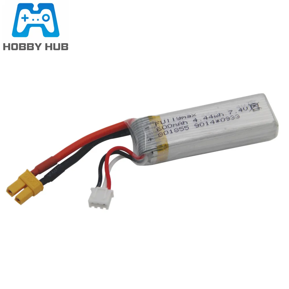 Batteria LiPo 7.4V 600mAh Per Aerei RC WLtoys XK A280, A160, A300, Con Spina JST
