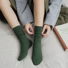 5 пар детских носков Для женщин средней длинны, без пятки, носки из хлопка однотонноные женские теплые мягкие носки шерстяные носки Для женщин Лот носки женские# G6