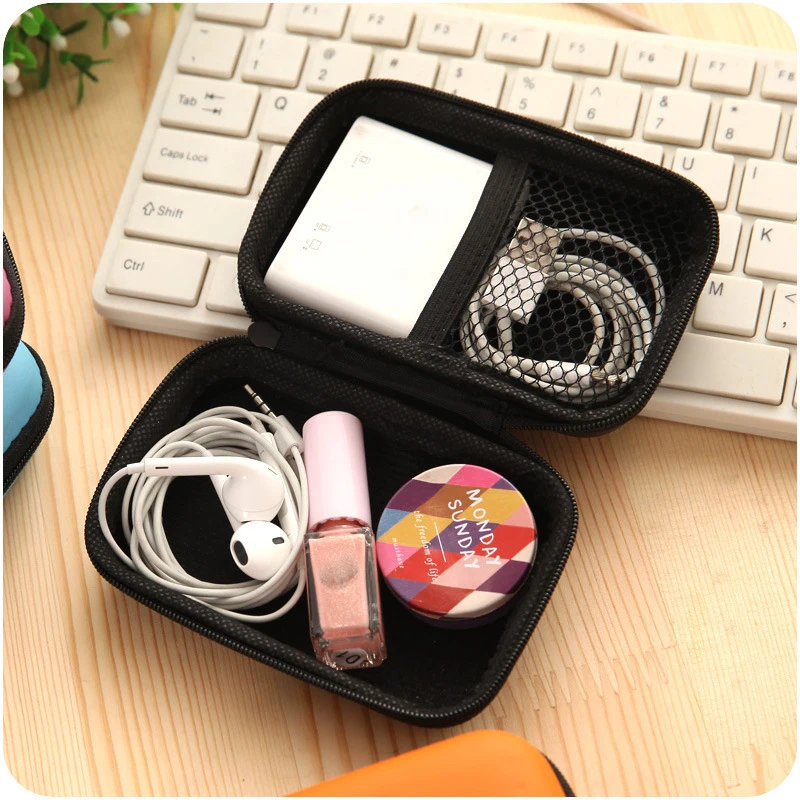

Portable Pocket Coin Purse Money Wallet Makeup Pouch Key Holder Case Cable Storage Zipper Bag EVA Sundries Finishing Organizer