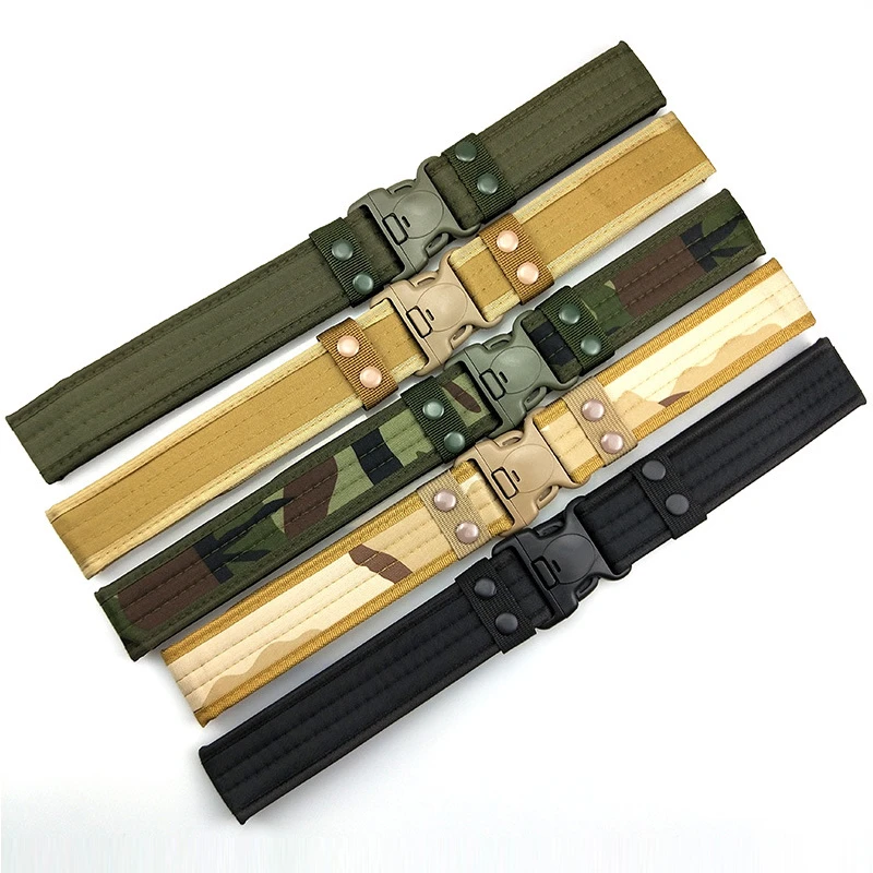 2020 Army Style Thicken Combat Belts Quick Release Tactical Belt Fashion Men Canvas Waistband Outdoor Hunting Accessories 130cm mens black belt