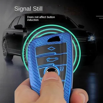 Cover chiate/telecomando per BMW E60 E90 G20 G30 E46 X3 X5 X6 F15 F16 F45 F46 7 serie G11 F48 E39 accessori - Coperture della copertura della cassa chiave dell automobile di TPU della fibra del carbonio per