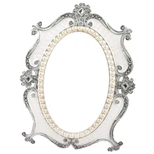 Gran oferta de moda nueva gran oferta espejo europeo vintage princesa espejo mesa escritorio espejo dormitorio vidrio de inodoro