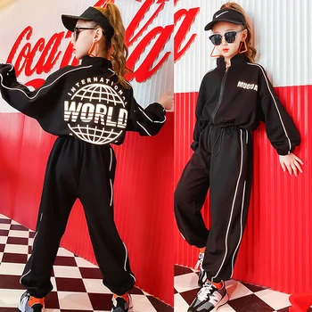 

Children's Stage Dance Clothes Girls Hip Hop Clothing Jazz Dance Costume Fashion Glowing Suit Boys Street Dance Clothes DL6457