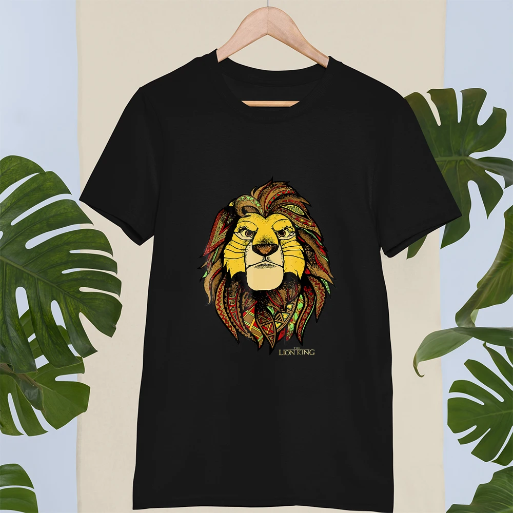 Kawaii Simba and Nala Lion King Print T shirts Female Clothing Casual Loose Unisex Tshirts Harajuku Tee Summer Women T-shirt custom t shirts