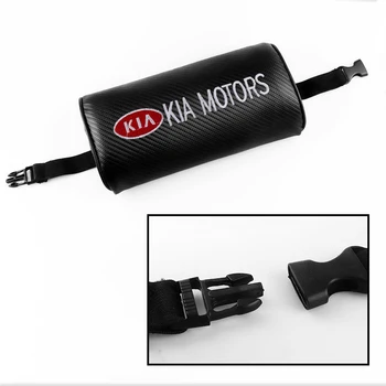

For Kia Sportage Rio K2 K3 K5 Optima Sorento Ceed Forte Cadenza 1Pcs Carbon Fiber Car Neck Pillow Adjustable PU Leather Headrest