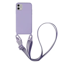 Crossbody Necklace Chain Cell Phone Case for iPhone 12 11 pro XS MAX XR 6 7 8 Plus SE Lanyard Silicone Neck Strap Cover Tape
