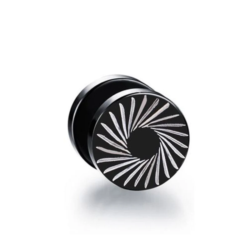 8 Unisex Earing Женское и мужское кольцо для ушей, стильные панк серьги-гвоздики, 1 шт, новинка, гантели из нержавеющей стали, черные серьги для пирсинга, рок, круглые шестиконечные звезды - Окраска металла: 8 Unisex Earing