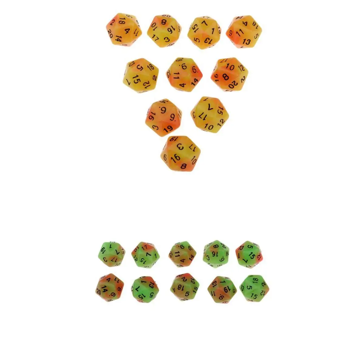 Набор игральных костей 10 шт. многогранные D20 ночные светящиеся игральные кости ролевые игры аксессуары многоцветный комбо