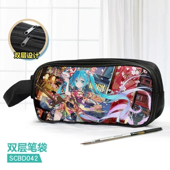 

LISM Hatsune Miku Fashion Anime Customized Cosmetics Bags School Cartoon Pencil Case Storage Pen Bag Stationery Gifts