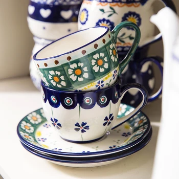 

Hand Painted Korea Cup Creative High Quality Ceramic Cup Modern with Handle Tazas De Ceramica Creativas Home Coffee Cup MM60BYD