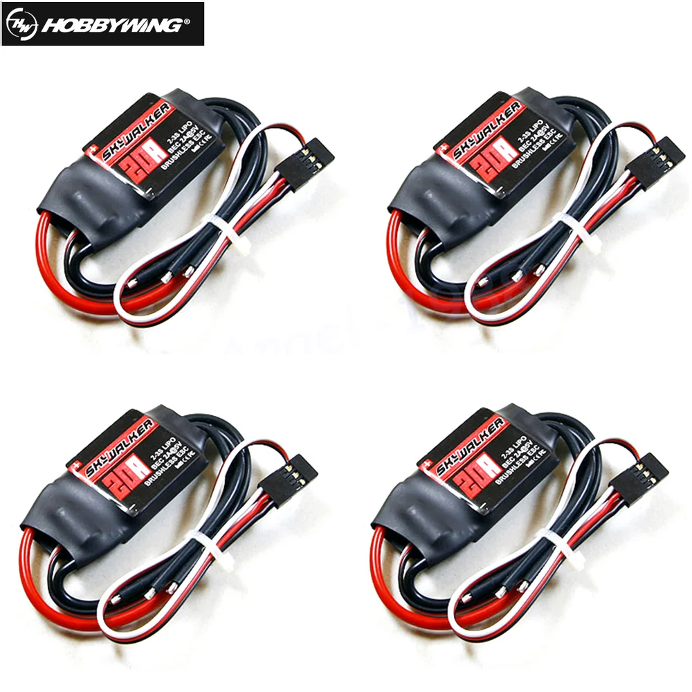Контроллер скорости Hobbywing Skywalker 4 шт./Лот 12A 15A 20A 30A 40A 50A 60A 80A ESC для РУ самолетов вертолетов квадрокоптеров|skywalker