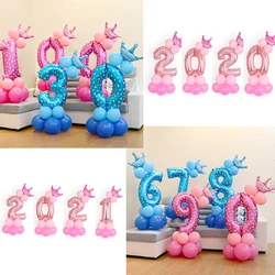 13 Pçs/set Número Foil Balões Da Festa de Aniversário Balão Colorido Baby Shower Decorações Crianças Festa de Aniversário Balões Número
