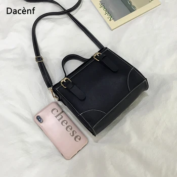 

Ladies Leather Solid Color Black Brown Beige Personality Shoulder Handbags Messenger Bag Hook Buckle Straps Satchel Ladies Borse