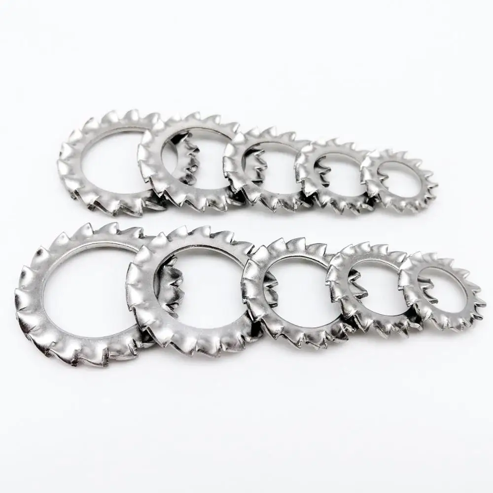 Stainless Steel Washers M2.5 M3 M4 M5 M6 M8 M10 M12 M14-M24 304 5/10/50pc External Toothed Serrated Lock Shakeproof Star Gasket stainless steel washers